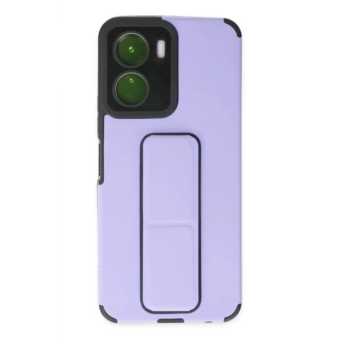 Mey İthalat®  Vivo Y16 Kılıf Mega Standlı Silikon - Lila