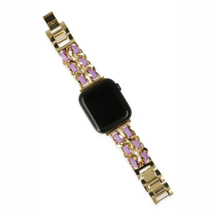 Mey İthalat®  Watch 22mm KR405 Metal Bakla Kordon - Lila