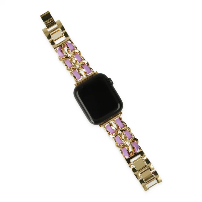 Mey İthalat®  Watch 22mm KR405 Metal Bakla Kordon - Lila