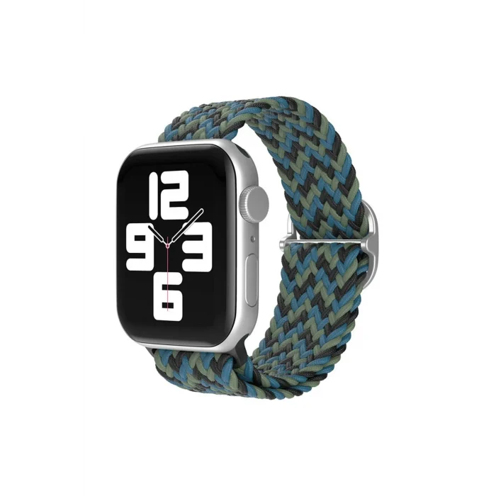Mey İthalat®   Watch 38mm Star Kordon - Zigzag Mavi-Yeşil