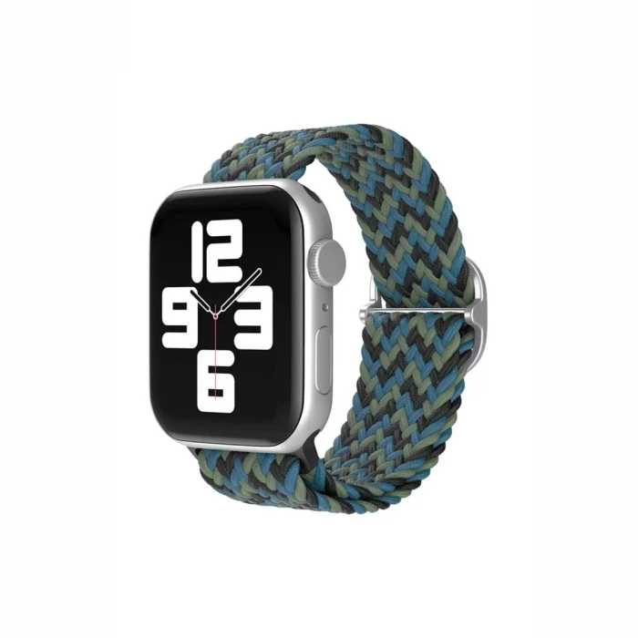 Mey İthalat®   Watch 38mm Star Kordon - Zigzag Mavi-Yeşil