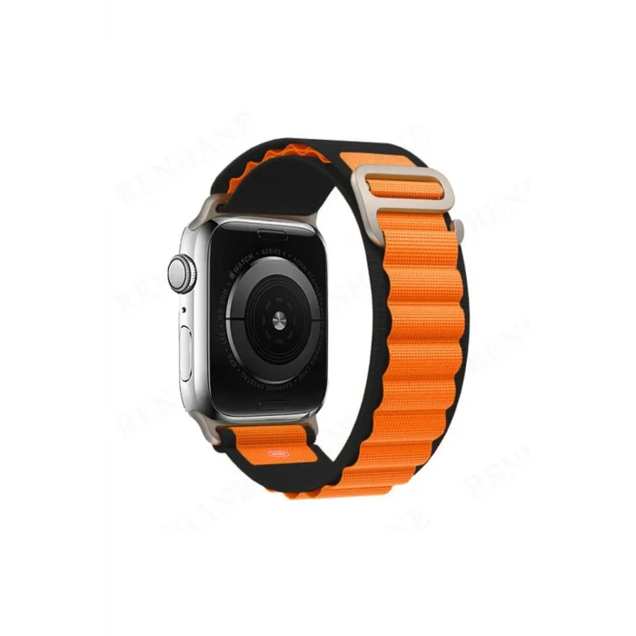 Mey İthalat®   Watch Ultra 49mm Mountain Kordon - Siyah-Turuncu