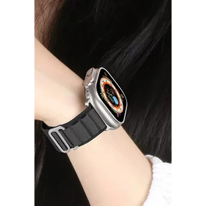 Mey İthalat®   Watch Ultra 49mm Mountain Kordon - Siyah-Turuncu