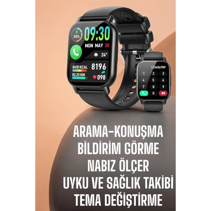Mey İthalat® Yeni Nesil Akıllı Saat Arama Bildirimleri, Uyku & Kalp Atış Takibi