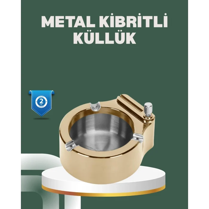 Mey İthalat® Yeniden Doldurulabilir Çakmaklı Küllük Dayanıklı Yapı
