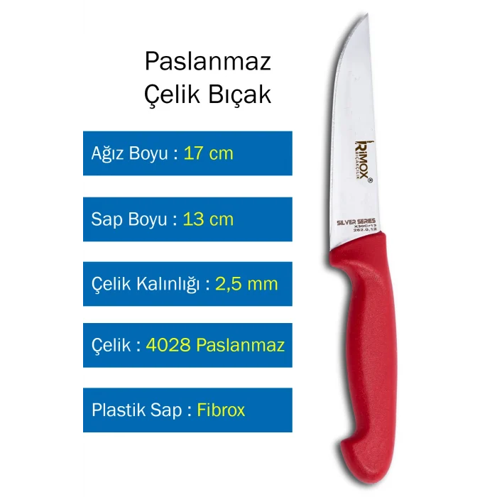 Silver Serisi Kasap ve Ev Mutfak Bıçağı Çelik Kasap No:2