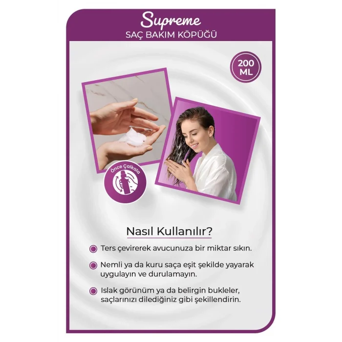 Supreme Saç Köpük 200 ML - Nemlendirme - mrfs