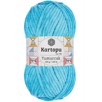 1 Adet Yumurcak Kadife El Örgü İpi Turkuaz K515
