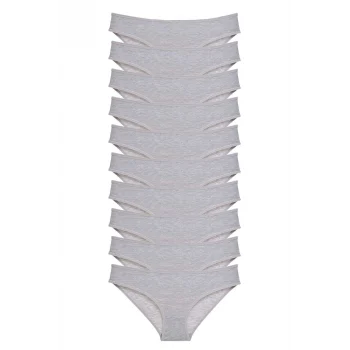10 adet Süper Eko Set Likralı Kadın Slip Külot Gri