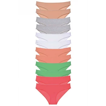 12 adet Süper Eko Set Likralı Kadın Slip Külot Set 6