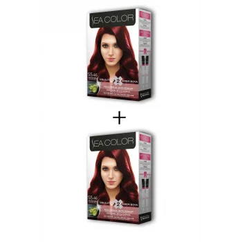 2X2 Tüp Krem Saç Boyası Seti Amazon Kızılı No:55.46
