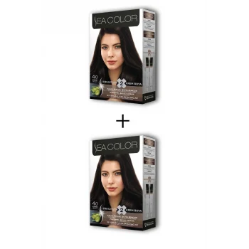 2X2 Tüp Krem Saç Boyası Seti Kahve No:4.0