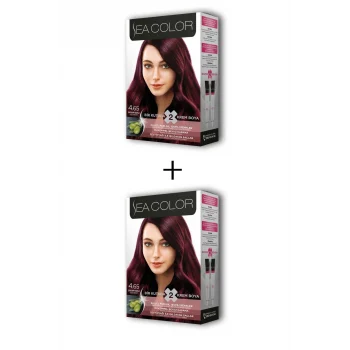 2X2 Tüp Krem Saç Boyası Seti Şarap Kızılı No:4.65