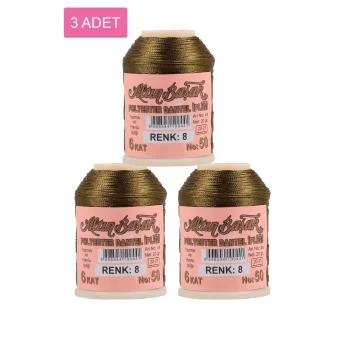 3 Adet Altınbaşak Oya ve Dantel İpi 20 gr - Royaleks - No: 008