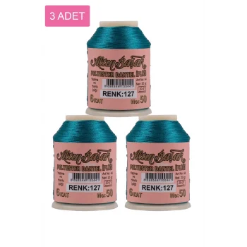 3 Adet Altınbaşak Oya ve Dantel İpi 20 gr - Royaleks - No: 127