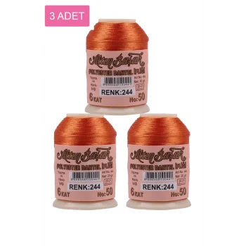 3 Adet Altınbaşak Oya ve Dantel İpi 20 gr - Royaleks - No: 244