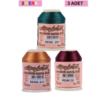 3 Adet Altınbaşak Oya ve Dantel İpi 20 gr - Royaleks - No: 413 - 032 - 291