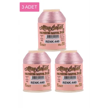 3 Adet Altınbaşak Oya ve Dantel İpi 20 gr - Royaleks - No: 440