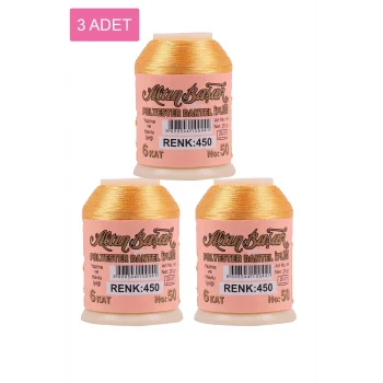 3 Adet Altınbaşak Oya ve Dantel İpi 20 gr - Royaleks - No: 450