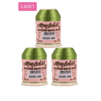 3 Adet Altınbaşak Oya ve Dantel İpi 20 gr - Royaleks - No: 489