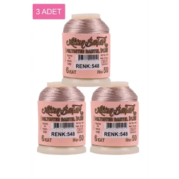 3 Adet Altınbaşak Oya ve Dantel İpi 20 gr - Royaleks - No: 548