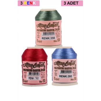 3 Adet Altınbaşak Oya ve Dantel İpi 20 gr - Royaleks - No: 763 - 392 - 356