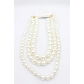 3lü İnci Set Kolye - Beyaz