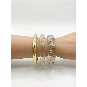 3Lü Set Bilezik - Şeffaf