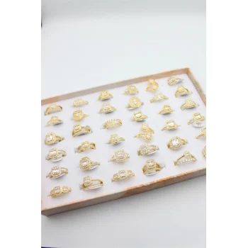 36lı Baget Yüzük Seti - Altın