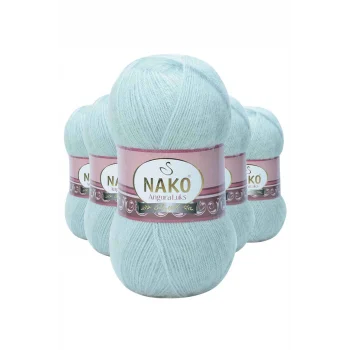 5 Adet Angora Lüks El Örgü İpi Saraylı Mint 10471