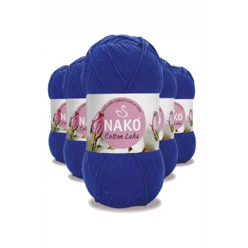 5 Adet Cotton Lüks Yelek Tunik Kazak Bluz Hırka İpi Yünü Saks Mavi 97561