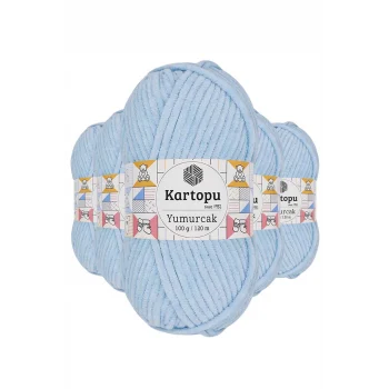 5 Adet Yumurcak Kadife El Örgü İpi Bebe Mavi K523