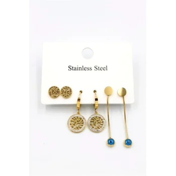 6lı Set Küpe - Altın