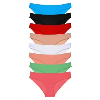 8 adet Süper Eko Set Likralı Kadın Slip Külot Set 5