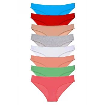 8 adet Süper Eko Set Likralı Kadın Slip Külot Set 8