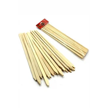 Bambu Adana Kebap Şişi Ahşap 25 Adet Yassı Çöp Şiş Kebap Şişi 30 cm