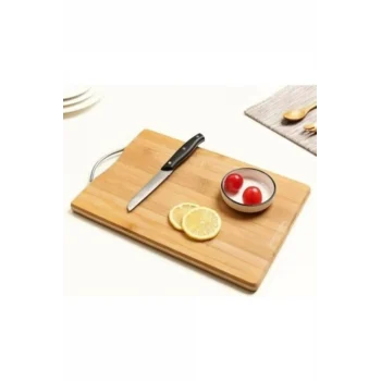 Bambu Metal Saplı Ekmek Kesme Tahtası 30x20x1,8 Cm Royaleks-67459
