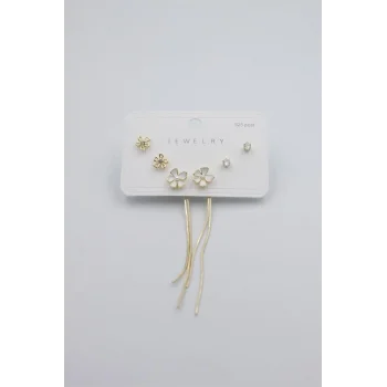 Çoklu Set Küpe - Altın