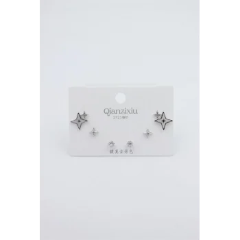 Çoklu Set Küpe - Gümüş