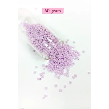 Dökme Cam Kum Boncuk (11/0) 2 mm - 60 Gram -  Açık Pembe - BNC043