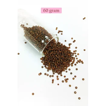 Dökme Cam Kum Boncuk (11/0) 2 mm - 60 Gram -  Çok Koyu Turuncu - BNC064