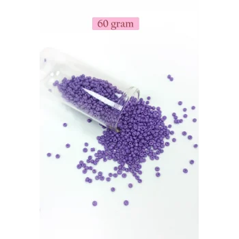 Dökme Cam Kum Boncuk (11/0) 2 mm - 60 Gram -  Eflatun - BNC055