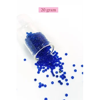 Dökme Cam Kum Boncuk (8/0) 3 mm - 20 Gram - Koyu Mavi - BNC178