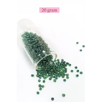 Dökme Cam Kum Boncuk (8/0) 3 mm - 20 Gram - Parlak Yeşil - BNC162