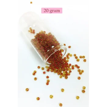 Dökme Cam Kum Boncuk (8/0) 3 mm - 20 Gram - Şeffaf Açık Kahve - BNC148