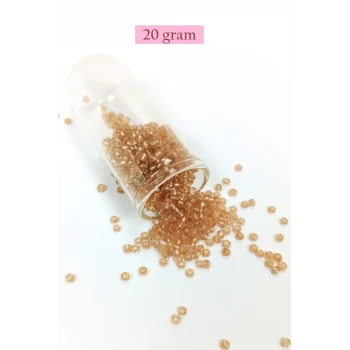Dökme Cam Kum Boncuk (8/0) 3 mm - 20 Gram - Şeffaf Bal Rengi - BNC143