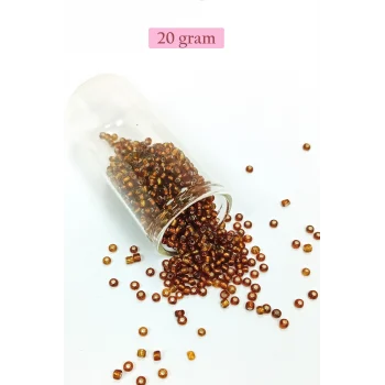 Dökme Cam Kum Boncuk (8/0) 3 mm - 20 Gram - Şeffaf Kahve - BNC157