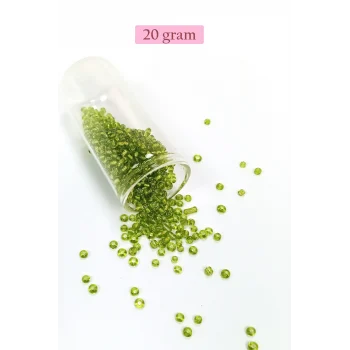 Dökme Cam Kum Boncuk (8/0) 3 mm - 20 Gram - Şeffaf Yeşil - BNC167