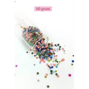 Dökme Cam Kum Boncuk (8/0) 3 mm - 60 Gram - Çok Renkli - BNC199