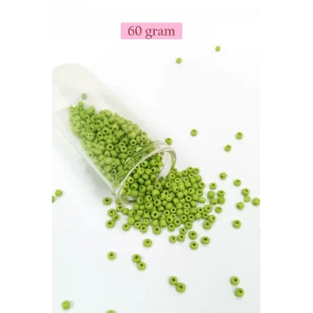 Dökme Cam Kum Boncuk (8/0) 3 mm - 60 Gram - Ihlamur Yeşili - BNC205